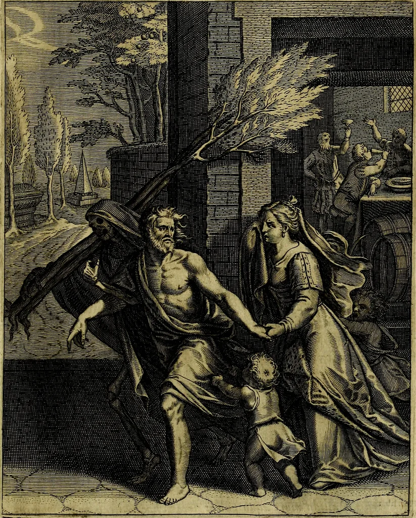 An illustration from La doctrine des moevrs, tiree de la philosophie des stoiques, representee en cent tableavx et expliqvee en cent discovrs pour l'instruction de la ieunesse, 1646, leaf 226