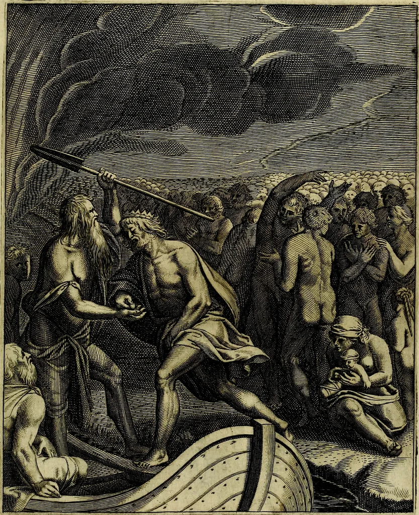 An illustration from La doctrine des moevrs, tiree de la philosophie des stoiques, representee en cent tableavx et expliqvee en cent discovrs pour l'instruction de la ieunesse, 1646, leaf 232