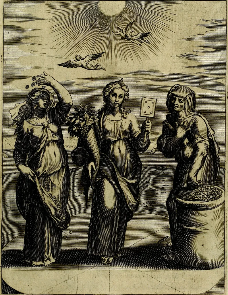 An illustration from La doctrine des moevrs, tiree de la philosophie des stoiques, representee en cent tableavx et expliqvee en cent discovrs pour l'instruction de la ieunesse, 1646, leaf 46