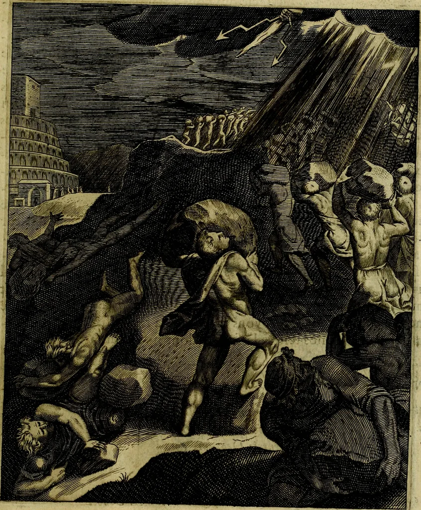 An illustration from La doctrine des moevrs, tiree de la philosophie des stoiques, representee en cent tableavx et expliqvee en cent discovrs pour l'instruction de la ieunesse, 1646, leaf 64