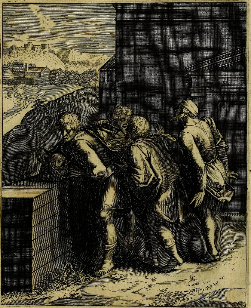 An illustration from La doctrine des moevrs, tiree de la philosophie des stoiques, representee en cent tableavx et expliqvee en cent discovrs pour l'instruction de la ieunesse, 1646, leaf 82