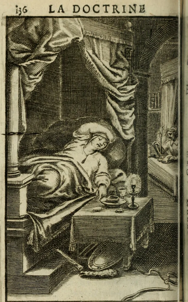 An illustration from La doctrine des murs, 1685, leaf 157