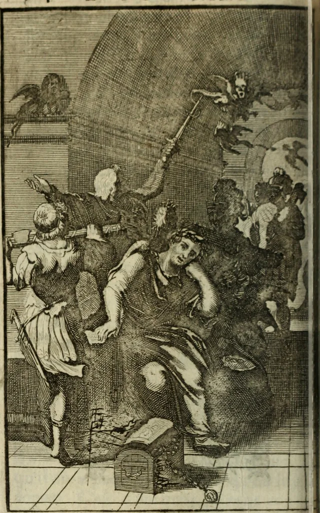 An illustration from La doctrine des murs, 1685, leaf 185