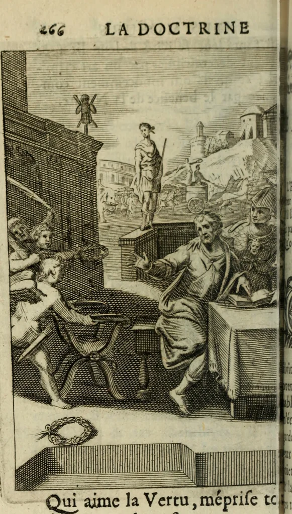An illustration from La doctrine des murs, 1685, leaf 287