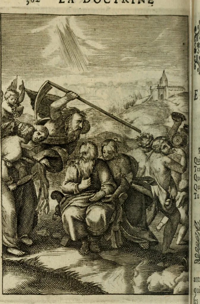 An illustration from La doctrine des murs, 1685, leaf 383