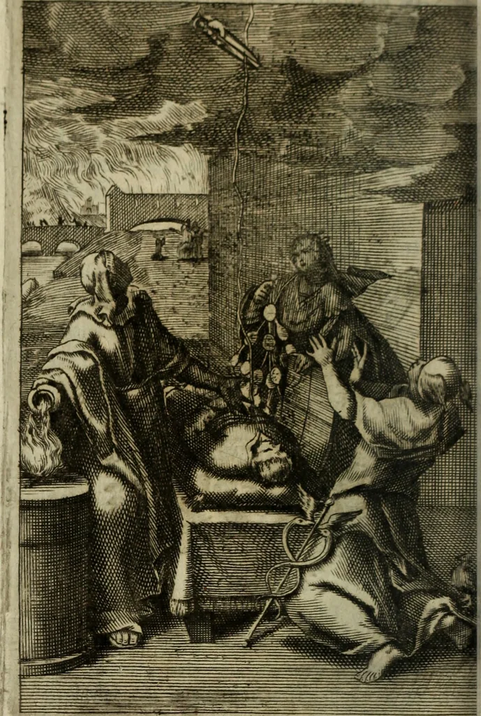 An illustration from La doctrine des murs, 1685, leaf 423