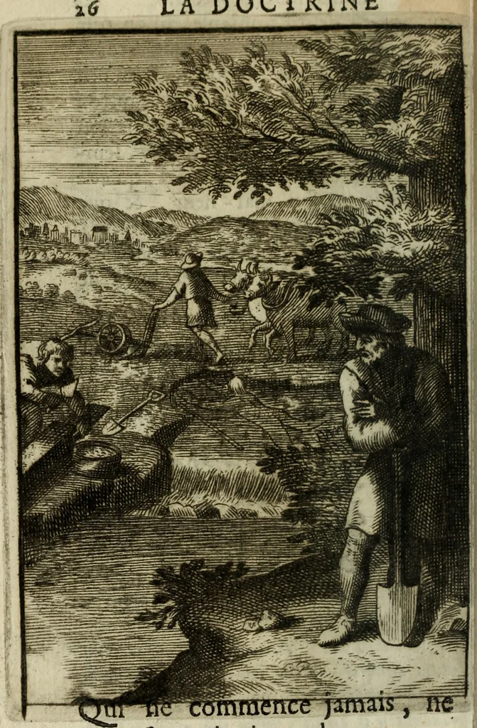 An illustration from La doctrine des murs, 1685, leaf 45