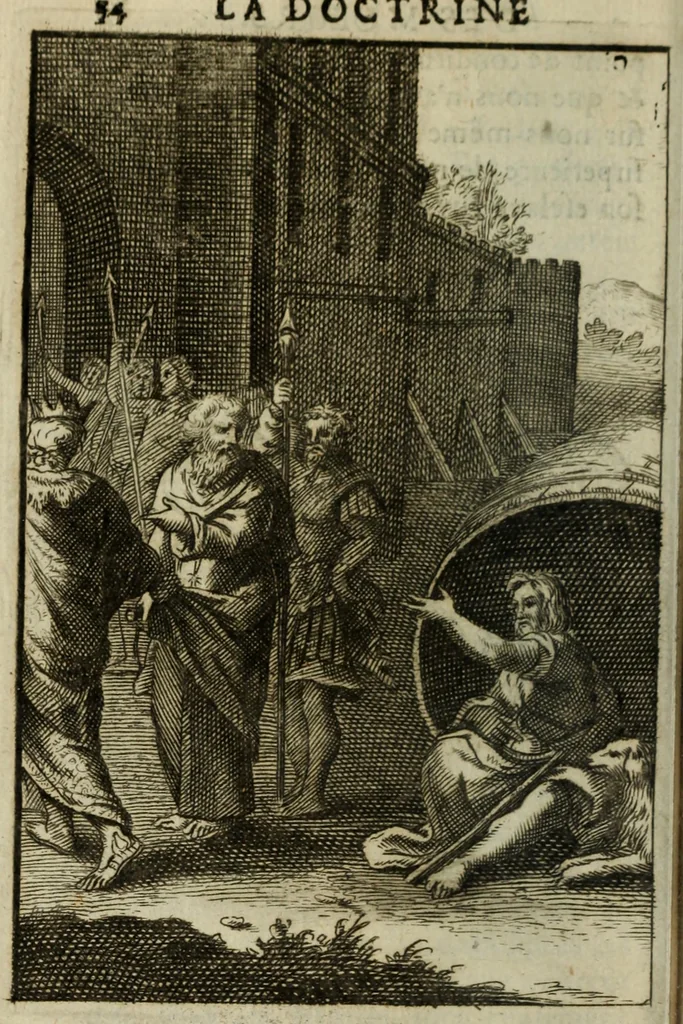 An illustration from La doctrine des murs, 1685, leaf 73