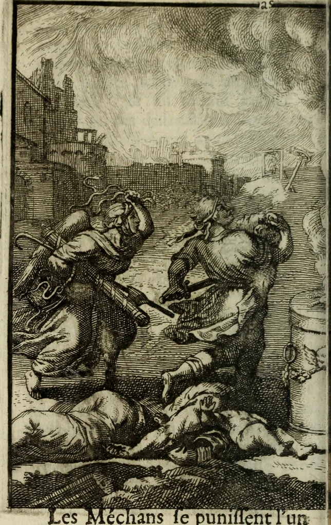 An illustration from La doctrine des murs, 1685, leaf 97