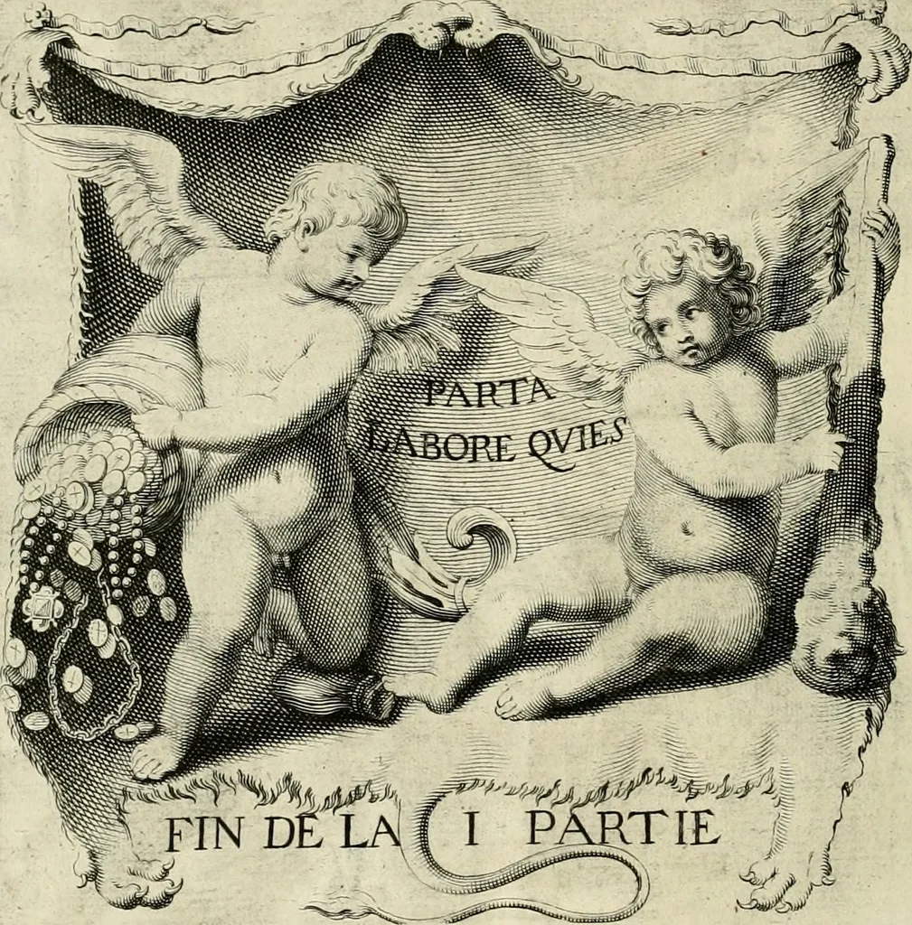 An illustration from La doctrine des murs, tiree de la philosophie des stoiques, representee en cent tableaux et expliquee en cent discours pour l'instruction de la ieunesse, 1646, leaf 155
