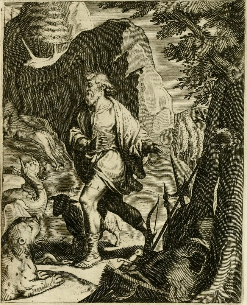 An illustration from La doctrine des murs, tiree de la philosophie des stoiques, representee en cent tableaux et expliquee en cent discours pour l'instruction de la ieunesse, 1646, leaf 178