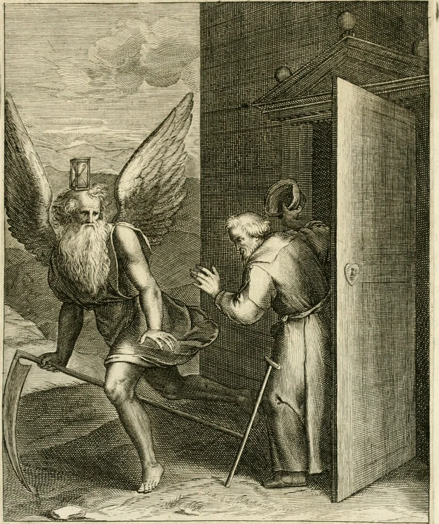 An illustration from La doctrine des murs, tiree de la philosophie des stoiques, representee en cent tableaux et expliquee en cent discours pour l'instruction de la ieunesse, 1646, leaf 212