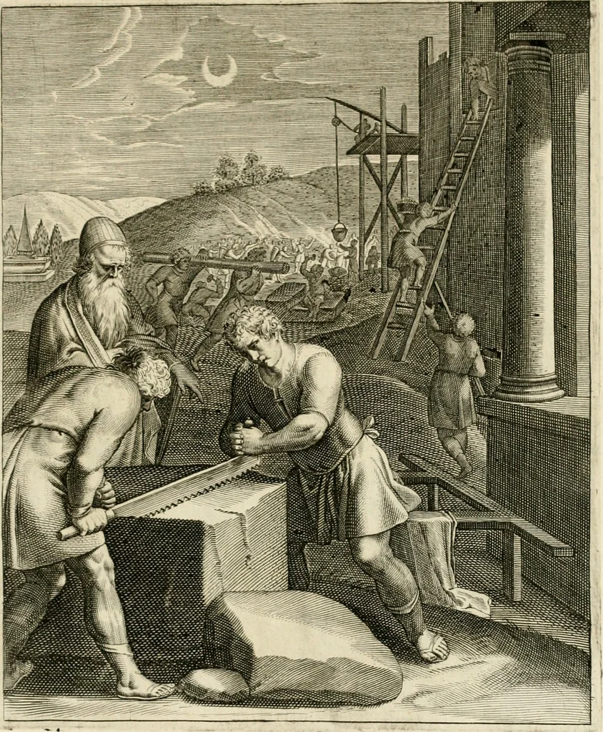 An illustration from La doctrine des murs, tiree de la philosophie des stoiques, representee en cent tableaux et expliquee en cent discours pour l'instruction de la ieunesse, 1646, leaf 228