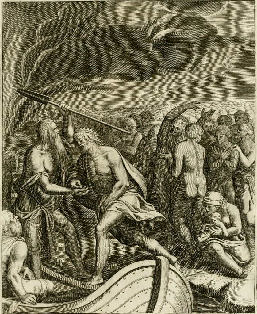 An illustration from La doctrine des murs, tiree de la philosophie des stoiques, representee en cent tableaux et expliquee en cent discours pour l'instruction de la ieunesse, 1646, leaf 238
