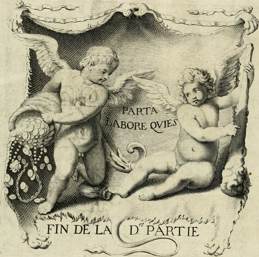 An illustration from La doctrine des murs, tiree de la philosophie des stoiques, representee en cent tableaux et expliquee en cent discours pour l'instruction de la ieunesse, 1646, leaf 245