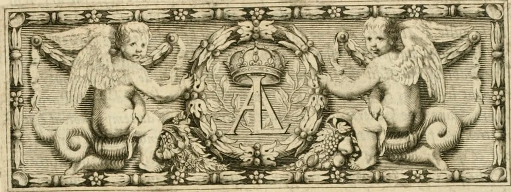 An illustration from La doctrine des murs, tiree de la philosophie des stoiques, representee en cent tableaux et expliquee en cent discours pour l'instruction de la ieunesse, 1646, leaf 32
