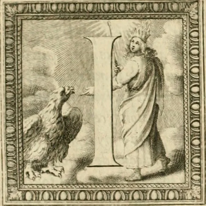 An illustration from La doctrine des murs, tiree de la philosophie des stoiques, representee en cent tableaux et expliquee en cent discours pour l'instruction de la ieunesse, 1646, leaf 32