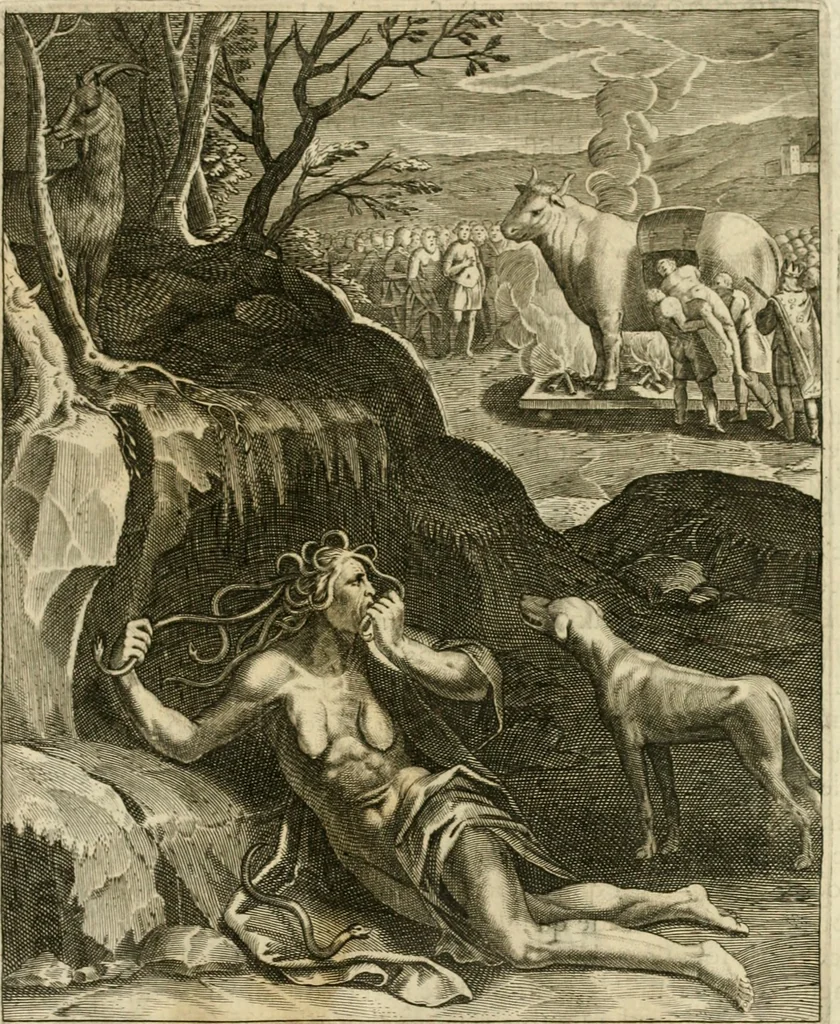 An illustration from La doctrine des murs, tiree de la philosophie des stoiques, representee en cent tableaux et expliquee en cent discours pour l'instruction de la ieunesse, 1646, leaf 92
