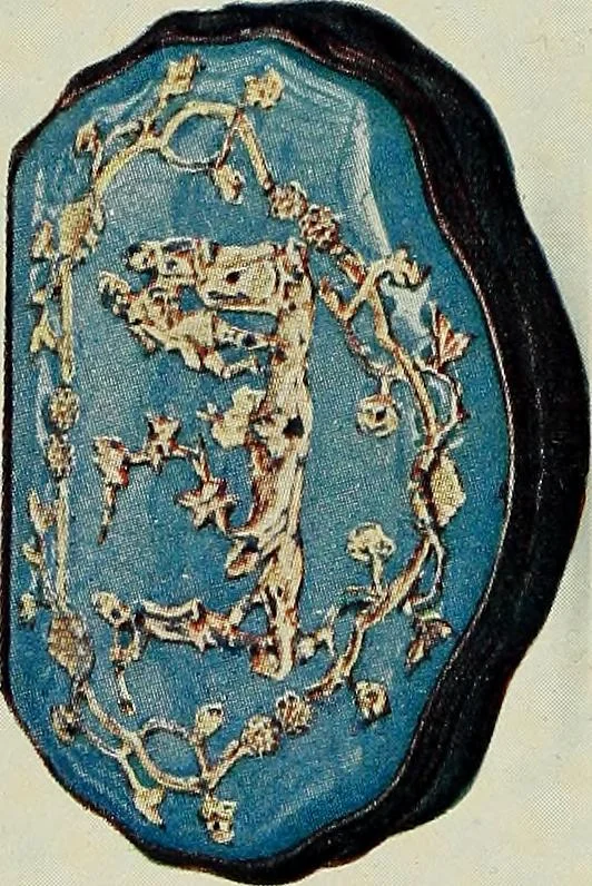 An illustration from Lady Charlotte Schreiber's journals : confidences of a collector of ceramics & antiques throughout Britain, France, Holland, Belgium, Spain, Portugal, Turkey, Austria & Germany from the year 1869 to 1885, 1911, leaf 15