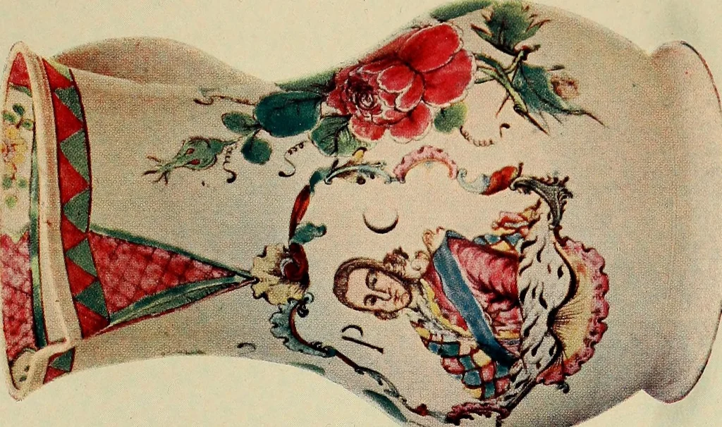 An illustration from Lady Charlotte Schreiber's journals : confidences of a collector of ceramics & antiques throughout Britain, France, Holland, Belgium, Spain, Portugal, Turkey, Austria & Germany from the year 1869 to 1885, 1911, leaf 354