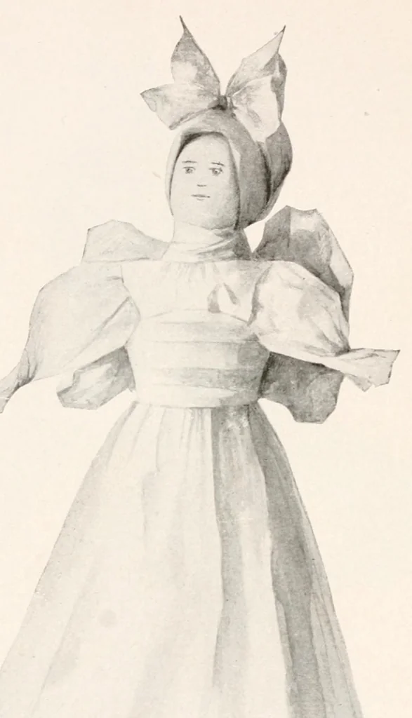An illustration from Lady Hollyhock and her friends : a book of nature dolls and others, 1917, leaf 110