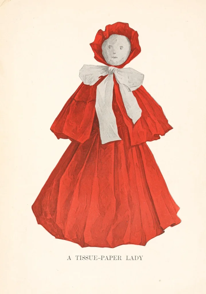 An illustration from Lady Hollyhock and her friends : a book of nature dolls and others, 1917, leaf 149
