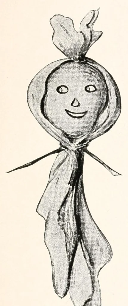 An illustration from Lady Hollyhock and her friends : a book of nature dolls and others, 1917, leaf 31