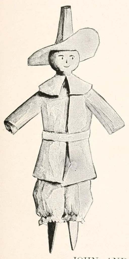 An illustration from Lady Hollyhock and her friends : a book of nature dolls and others, 1917, leaf 57