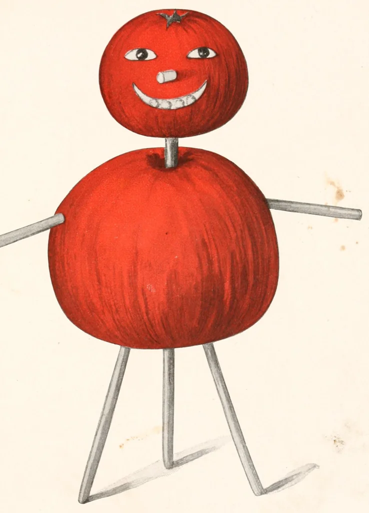 An illustration from Lady Hollyhock and her friends : a book of nature dolls and others, 1917, leaf 67