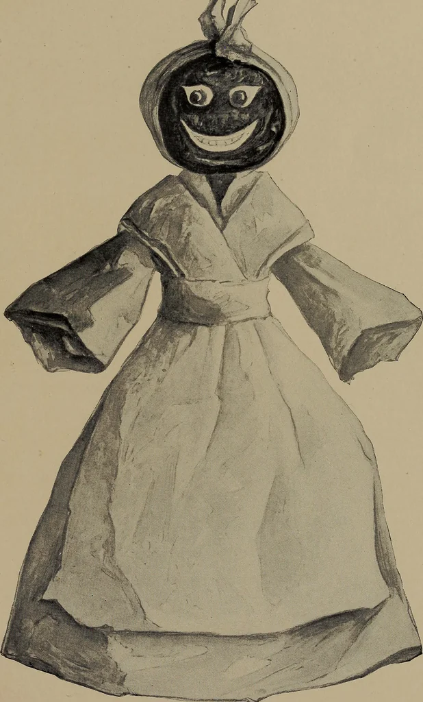 An illustration from Lady Hollyhock and her friends; a book of nature dolls and others, 1906, leaf 100