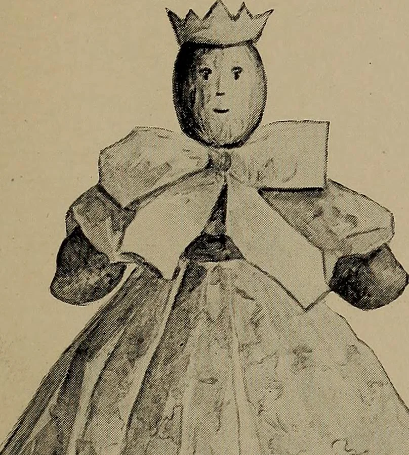 An illustration from Lady Hollyhock and her friends; a book of nature dolls and others, 1906, leaf 144