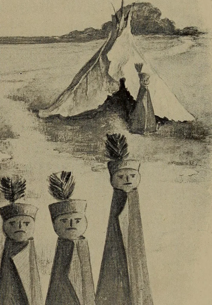 An illustration from Lady Hollyhock and her friends; a book of nature dolls and others, 1906, leaf 42