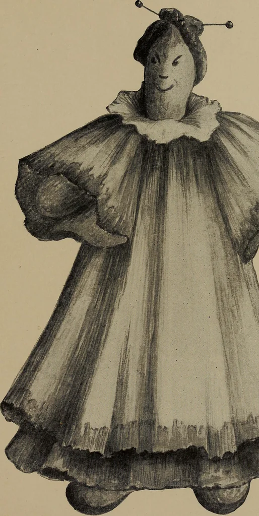 An illustration from Lady Hollyhock and her friends; a book of nature dolls and others, 1906, leaf 64