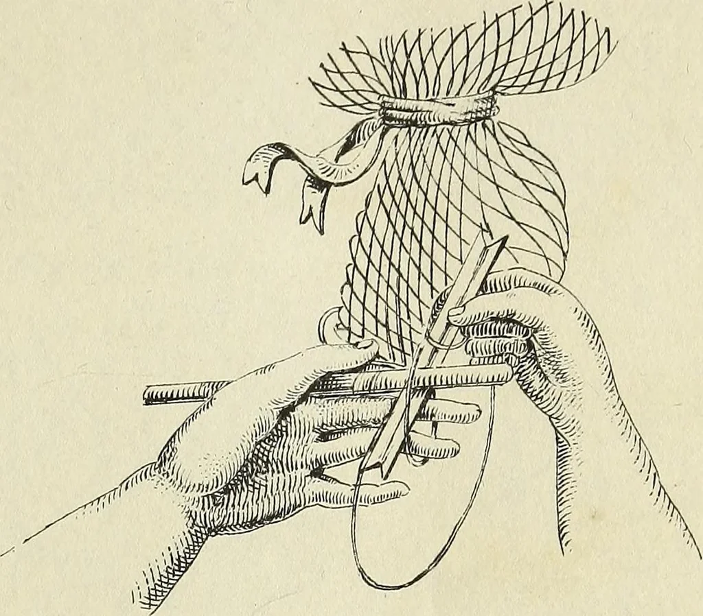 An illustration from The lady's assistant for executing useful and fancy designs in knitting, netting and crochet work..., 1847, leaf 6