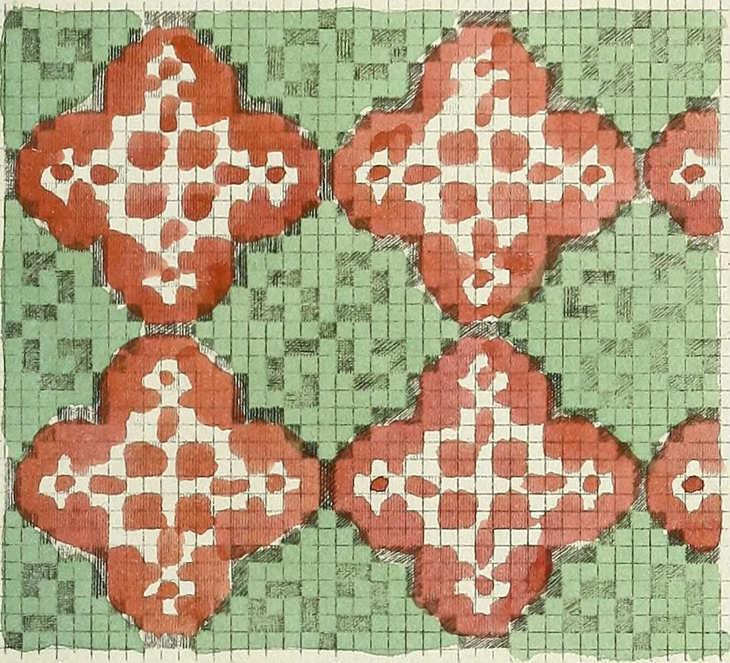 An illustration from The lady's assistant for executing useful and fancy designs in knitting, netting and crochet work..., 1847, leaf 14