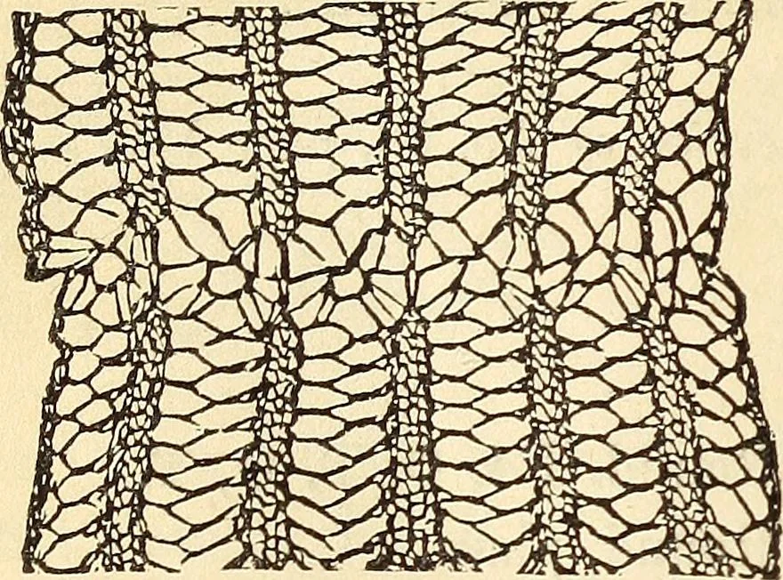 An illustration from The lady's assistant for executing useful and fancy designs in knitting, netting and crochet work..., 1847, leaf 469