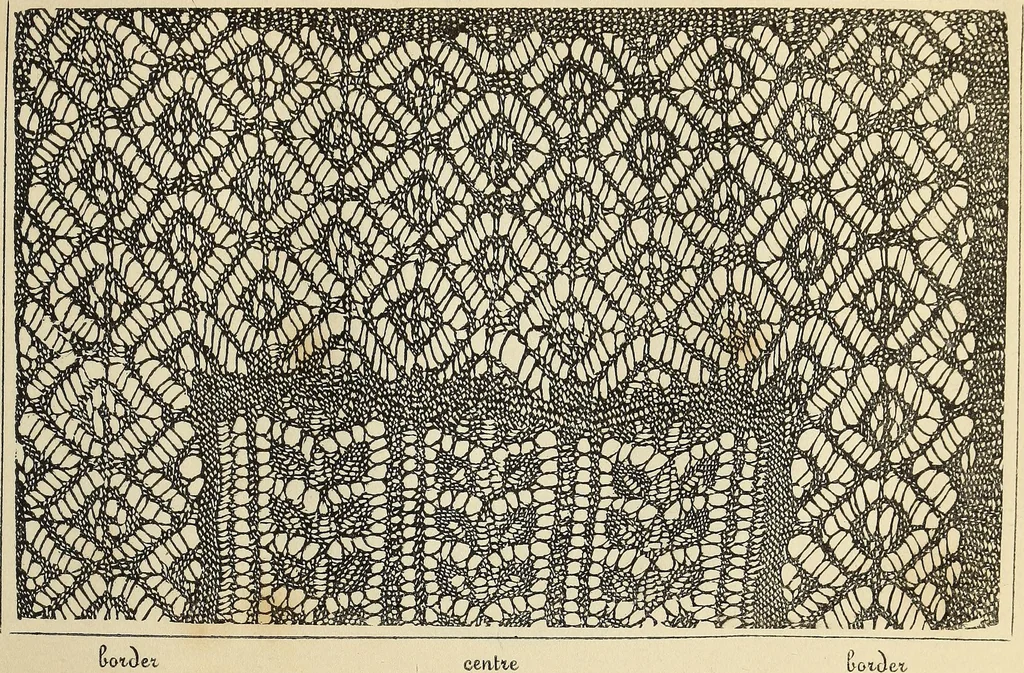 An illustration from The lady's assistant for executing useful and fancy designs in knitting, netting and crochet work..., 1847, leaf 494