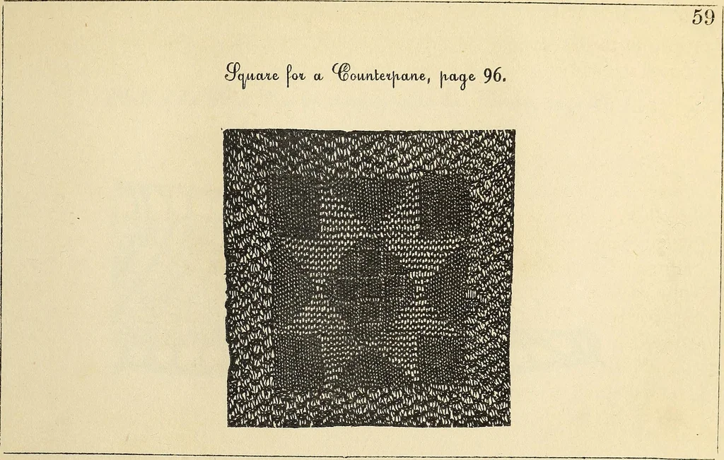 An illustration from The lady's assistant for executing useful and fancy designs in knitting, netting and crochet work..., 1847, leaf 500