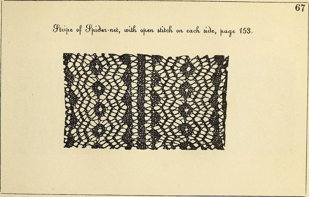 An illustration from The lady's assistant for executing useful and fancy designs in knitting, netting and crochet work..., 1847, leaf 508
