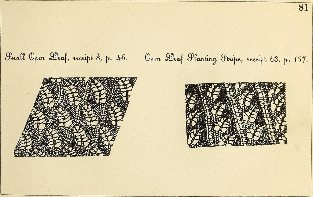 An illustration from The lady's assistant for executing useful and fancy designs in knitting, netting and crochet work..., 1847, leaf 522