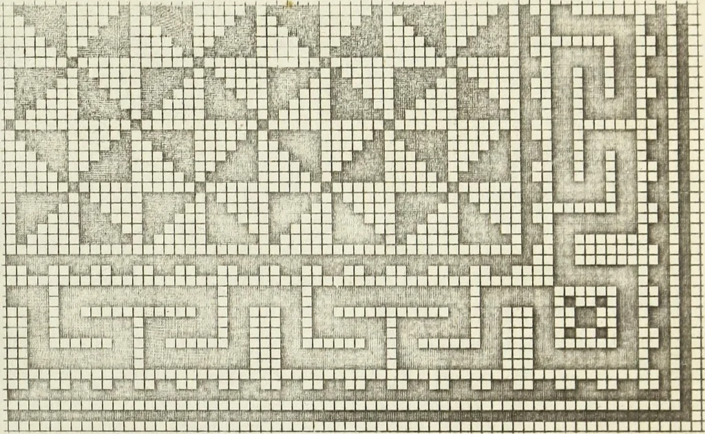 An illustration from The lady's assistant for executing useful and fancy designs in knitting, netting and crochet work..., 1847, leaf 15