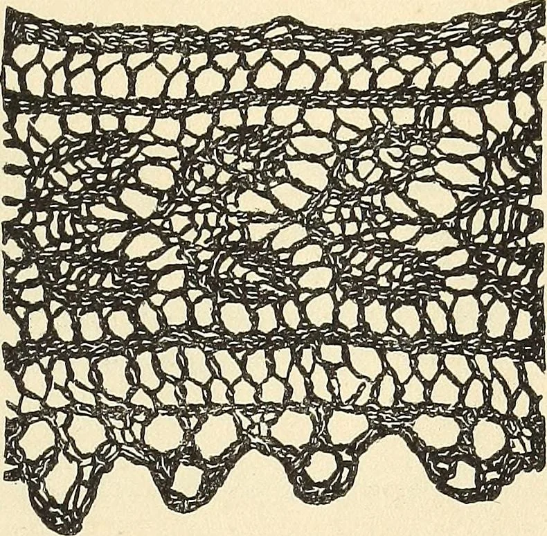 An illustration from The lady's assistant for executing useful and fancy designs in knitting, netting and crochet work..., 1847, leaf 555