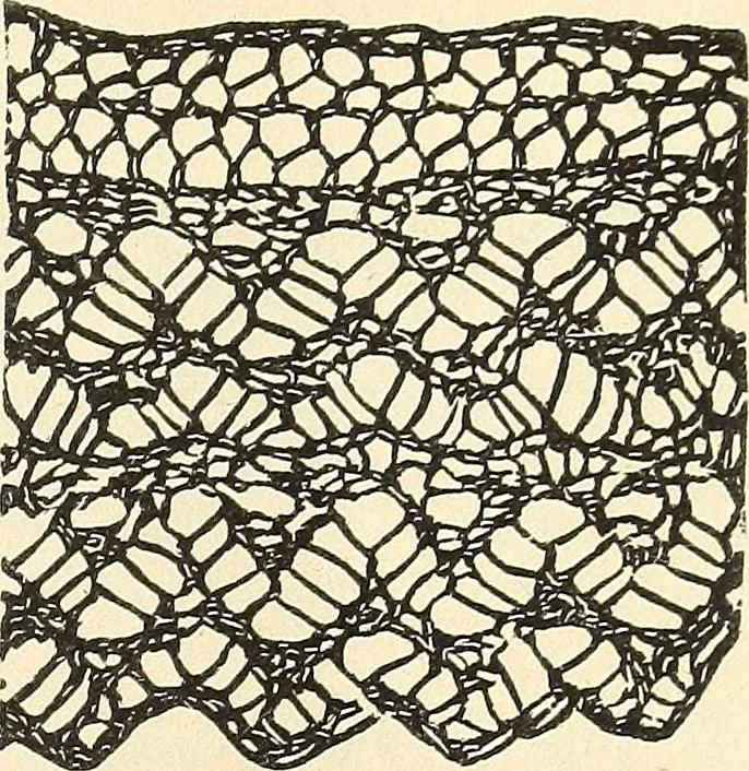 An illustration from The lady's assistant for executing useful and fancy designs in knitting, netting and crochet work..., 1847, leaf 555