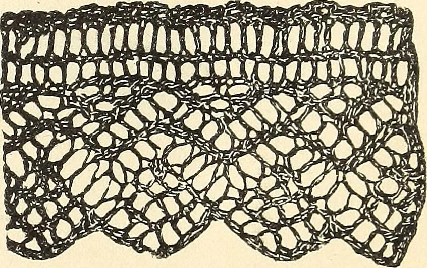 An illustration from The lady's assistant for executing useful and fancy designs in knitting, netting and crochet work..., 1847, leaf 555