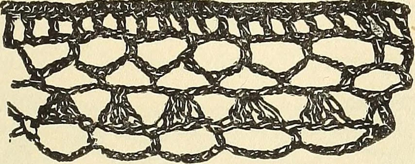 An illustration from The lady's assistant for executing useful and fancy designs in knitting, netting and crochet work..., 1847, leaf 557