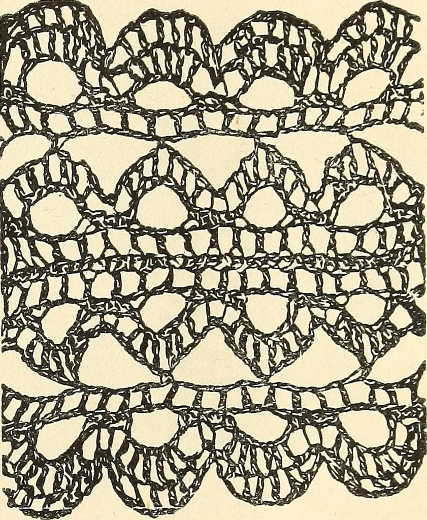 An illustration from The lady's assistant for executing useful and fancy designs in knitting, netting and crochet work..., 1847, leaf 559