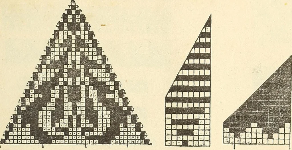 An illustration from The lady's assistant for executing useful and fancy designs in knitting, netting and crochet work..., 1847, leaf 589
