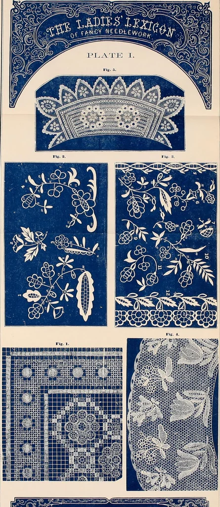 An illustration from The lady's manual of fancy-work : a complete instructor in every variety of ornamental needle-work ..., 1858, leaf 6