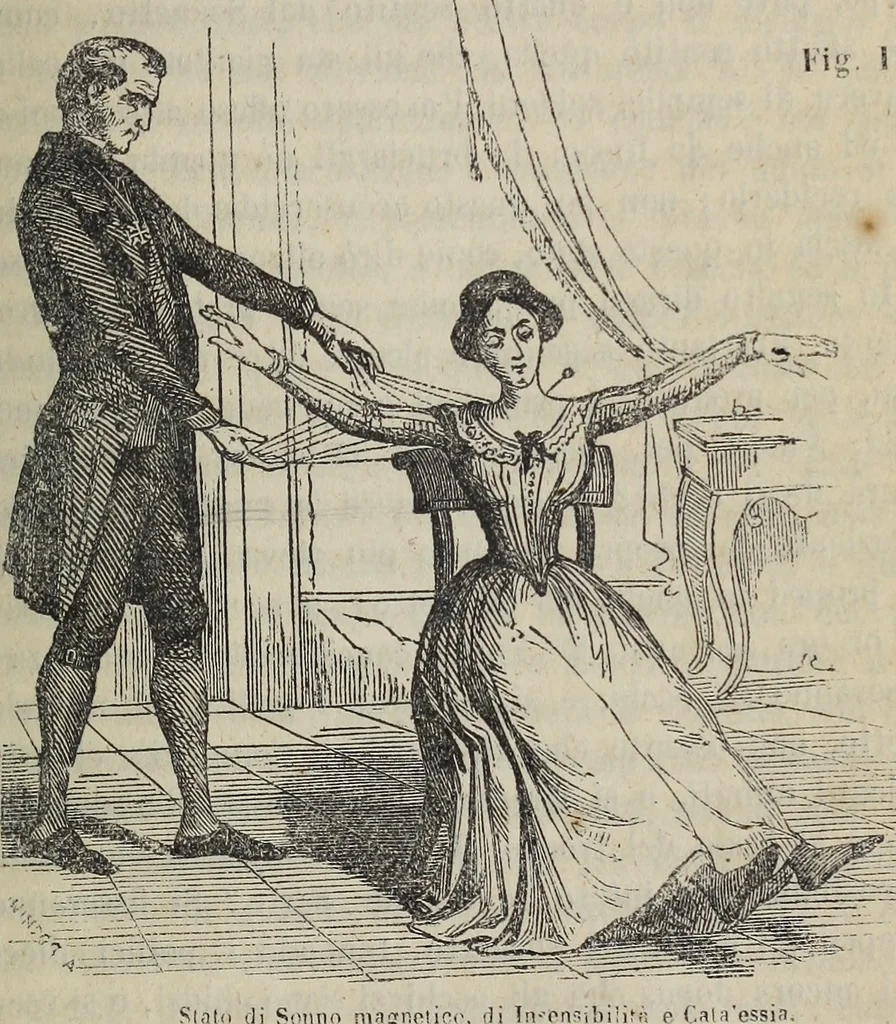 An illustration from La esistenza e spiritualità dell' anima distinta dallo spirito sensitivo prodotto del meccanismo organico contro i materialisti fatta rilevare in più fasi di mesmerica lucidità mediante una trentina di pubbliche gratuite accademie offerte dal mesmerista prof:, 1855, leaf 188