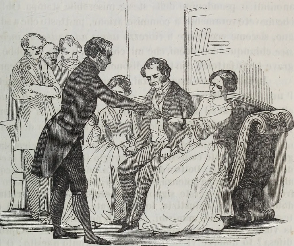 An illustration from La esistenza e spiritualità dell' anima distinta dallo spirito sensitivo prodotto del meccanismo organico contro i materialisti fatta rilevare in più fasi di mesmerica lucidità mediante una trentina di pubbliche gratuite accademie offerte dal mesmerista prof:, 1855, leaf 256